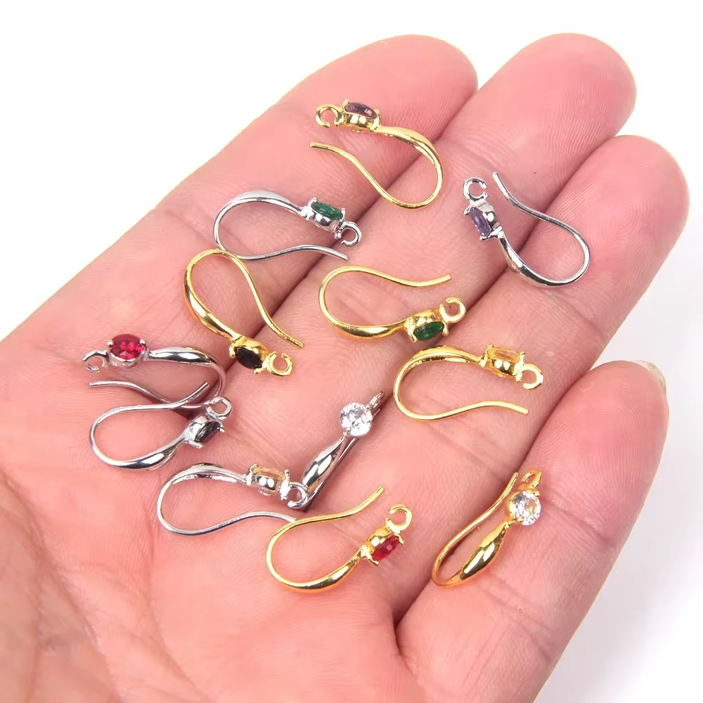 Boucles d'oreilles en cuivre plaqué or rhodium sans dégrad
