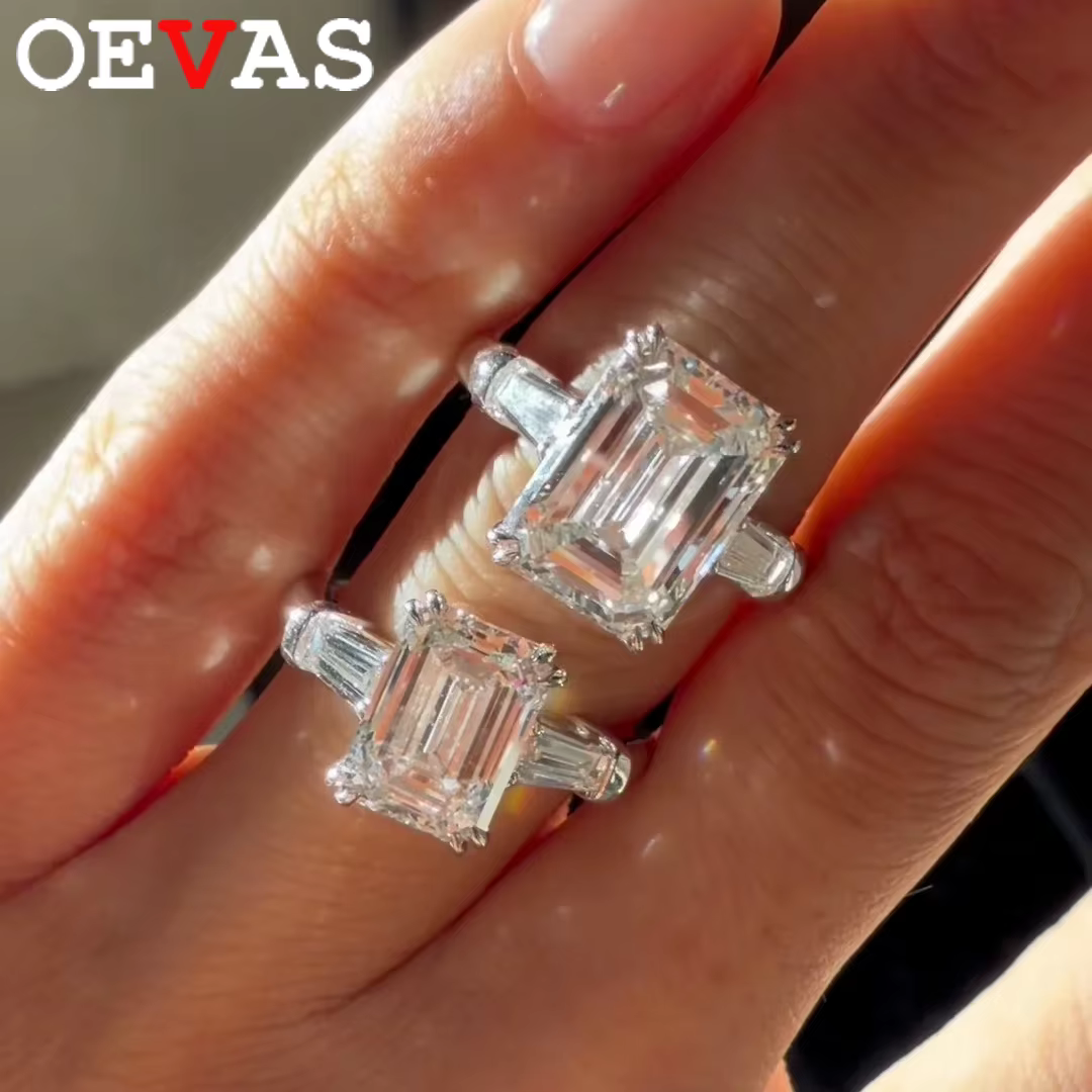 OEVAS – bague en Moissanite pour femmes