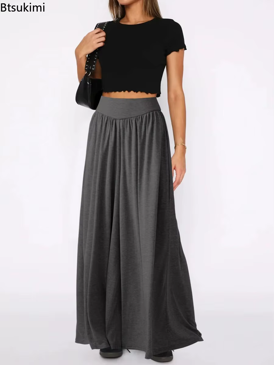 Nouveau pantalon large taille haute pour femme 2026