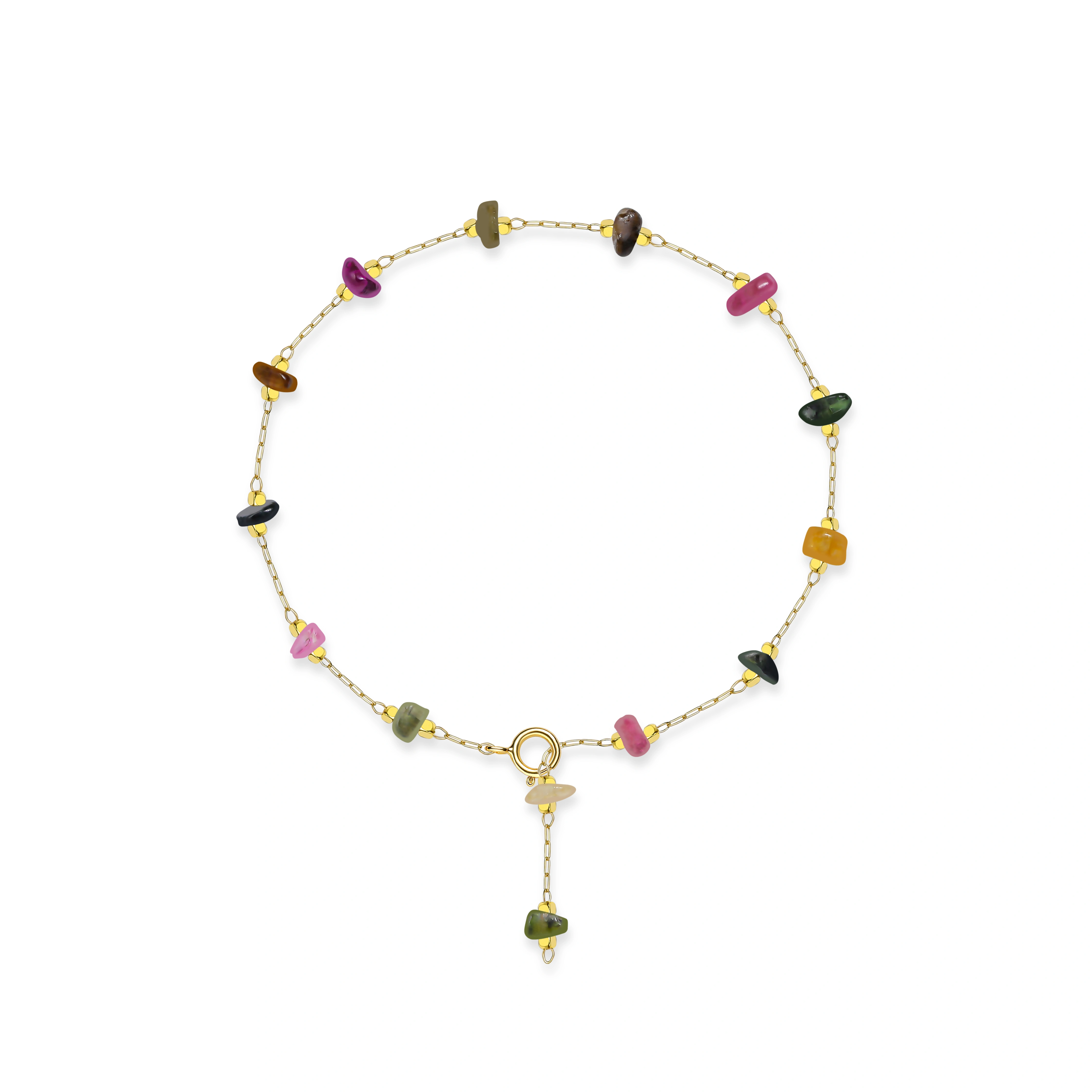 Bracelet en pierre naturelle tourmaline pour femme, ensemble de bijoux à la mode, bracelets de travail manuel, cadeau de luxe d'été, Alanding Yst