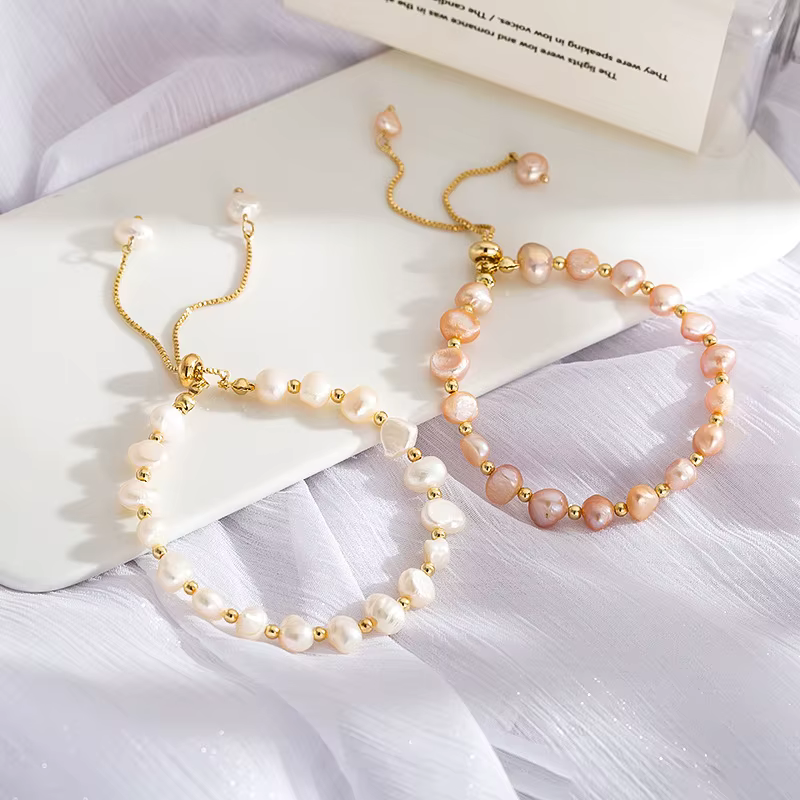 Bracelet en perles d'eau douce baroques pour femmes