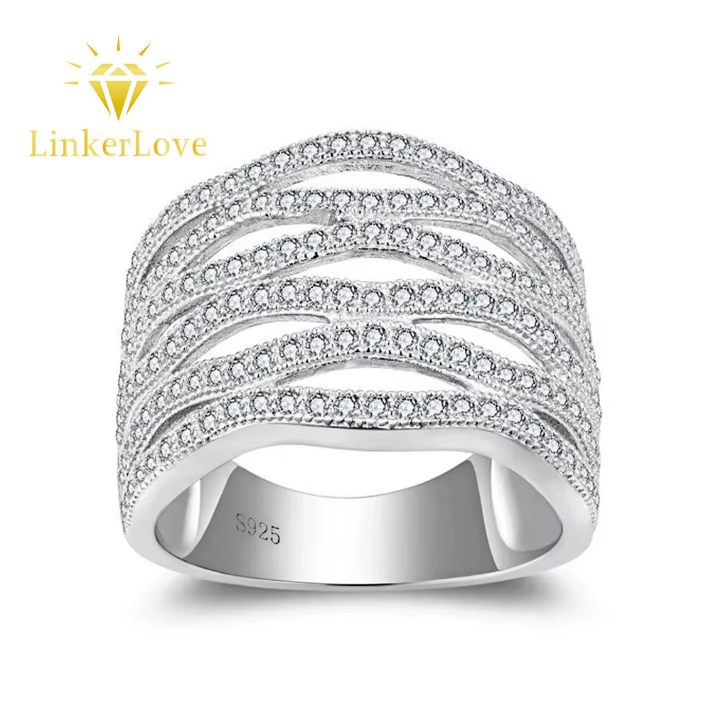 Bague en argent 925 Moissanite pour femme