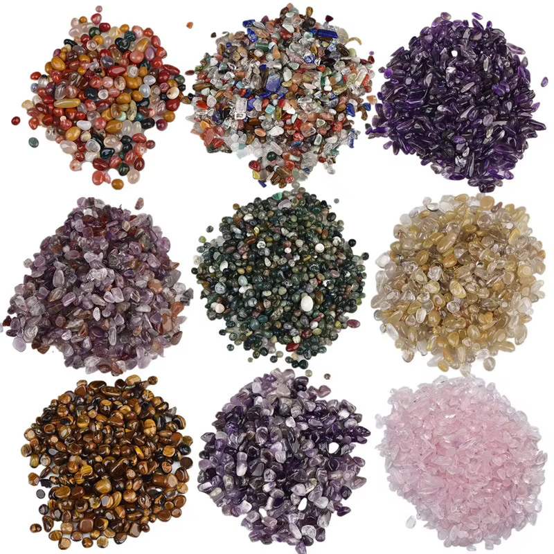 Pierres naturelles, cristaux de gravier