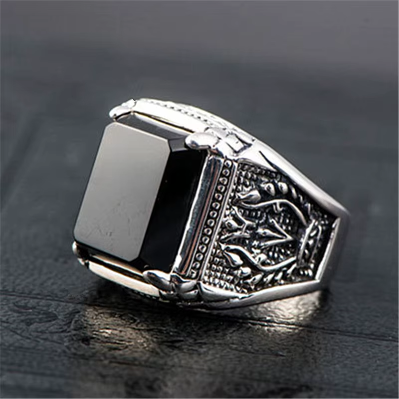 Nouvelle bague vintage en argent 925 pour homme et femme