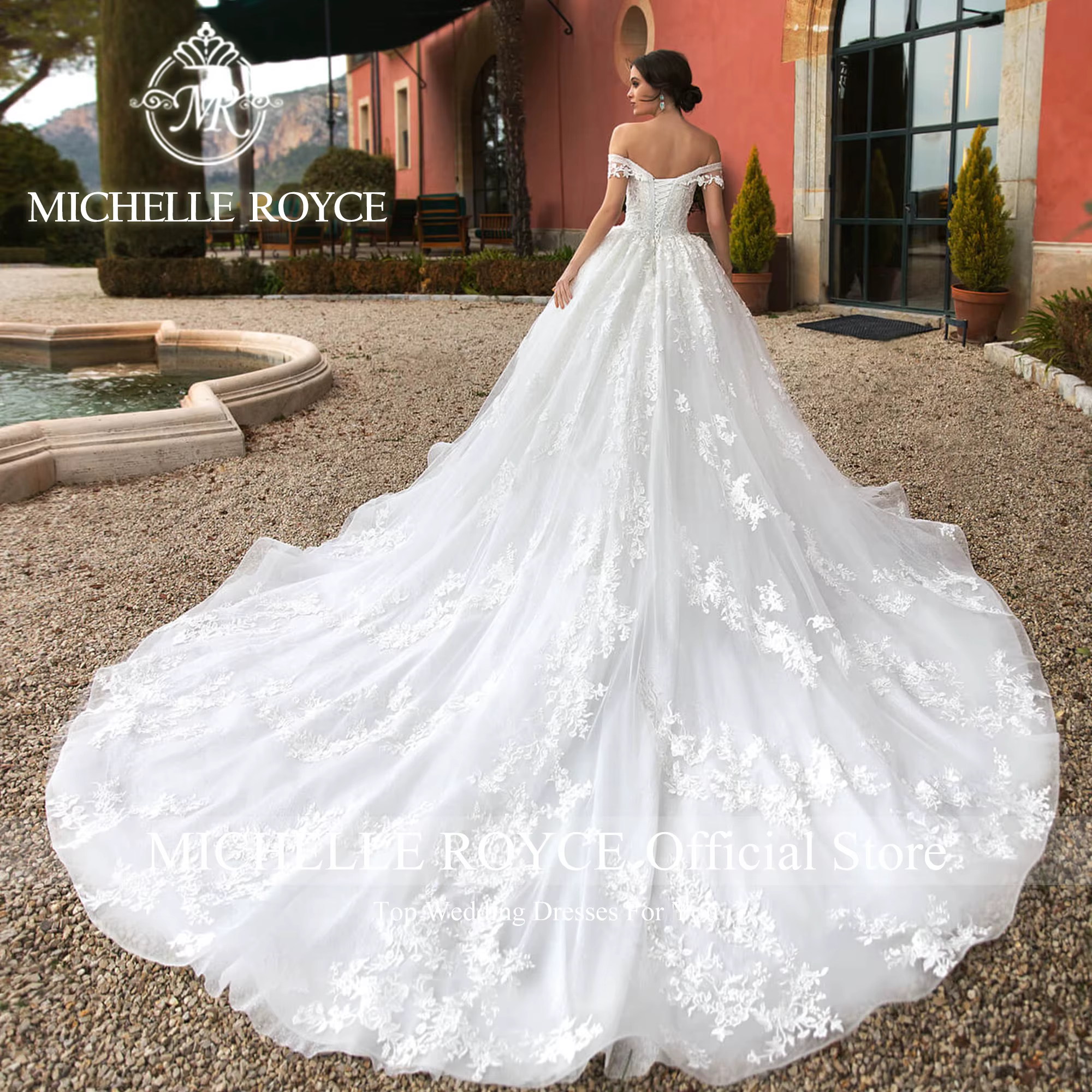 Michelle Royce robe De mariée Sexy hors De l'épaule chérie broderie