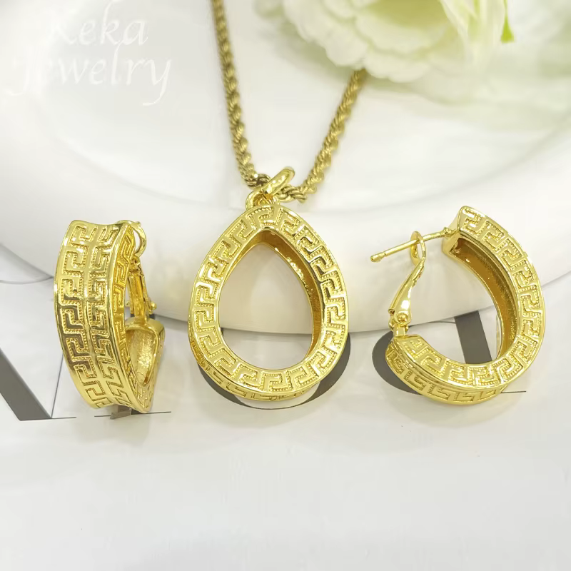 Ensembles de bijoux dorés de dubaï pour femmes