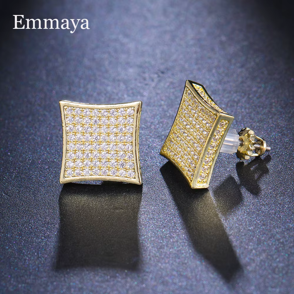 Emmaya nouveauté Style classique géométrie forme conception boucle d'oreille avec minuscule brillant zircone pour femme bijoux exquis