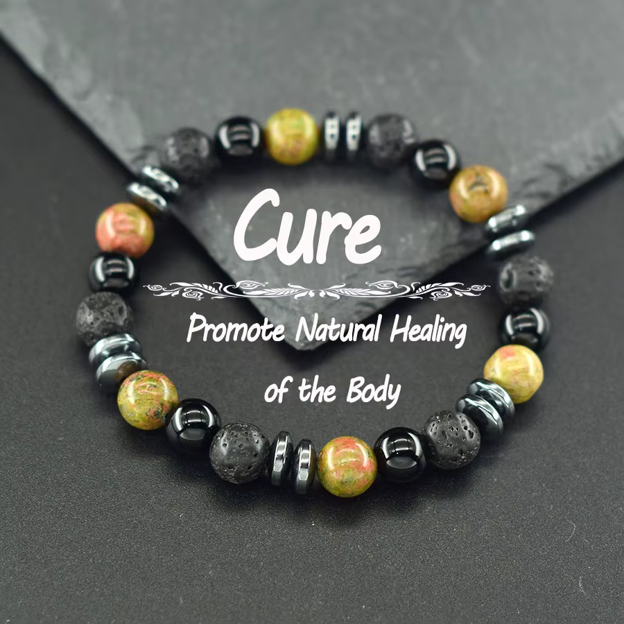 Bracelet en pierre de jaspe Unakite naturelle pour hommes et femmes