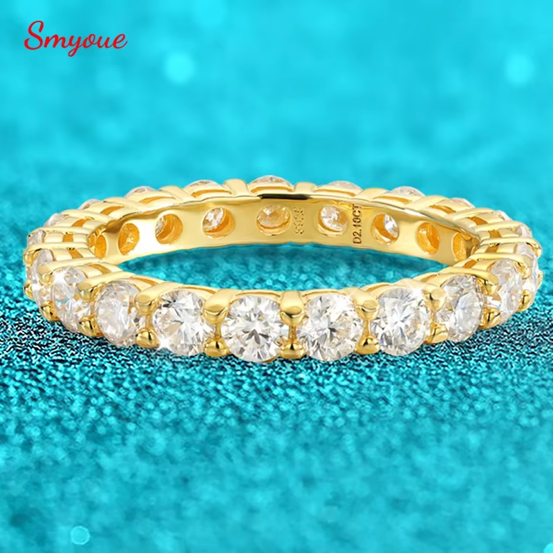 Smyoue – bagues en diamant Moissanite plaqué or 18 carats