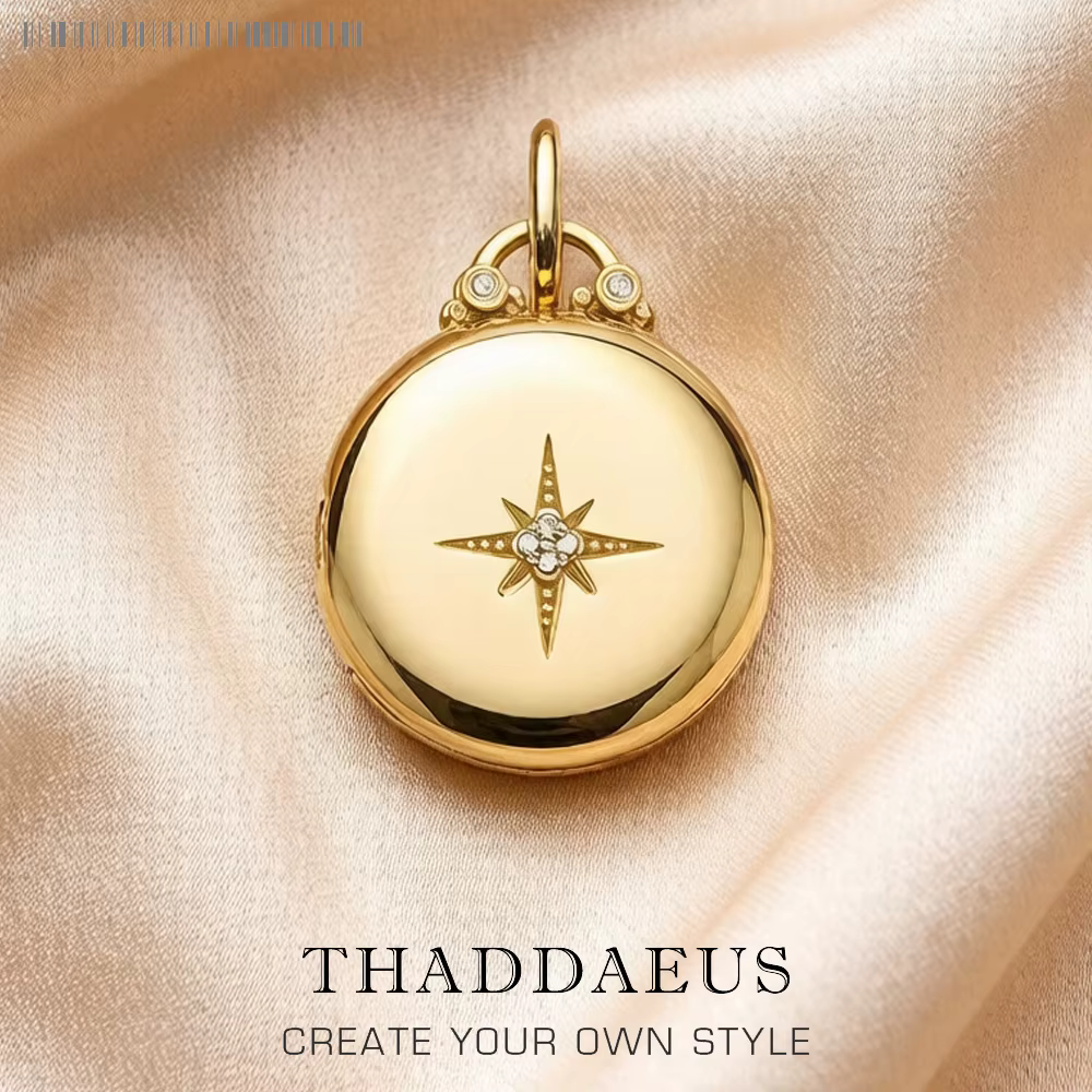 Pendentif médaillon rond avec médaillon étoile