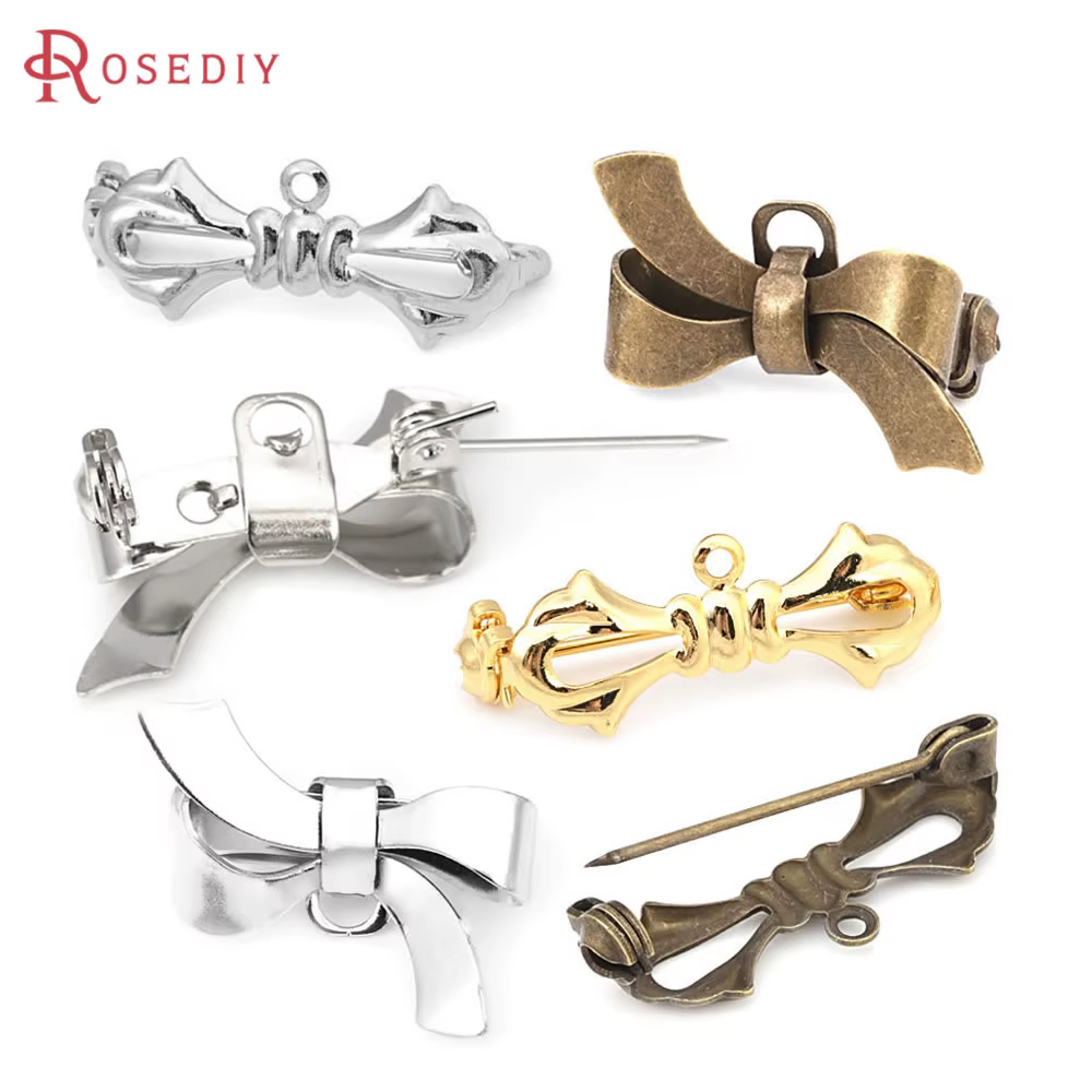 Base de broche en laiton avec un trou de confrontation pour femmes, épingles à nœud, bijoux à bricoler soi-même, fournitures exécutives, accessoires de haute qualité, 10 pièces