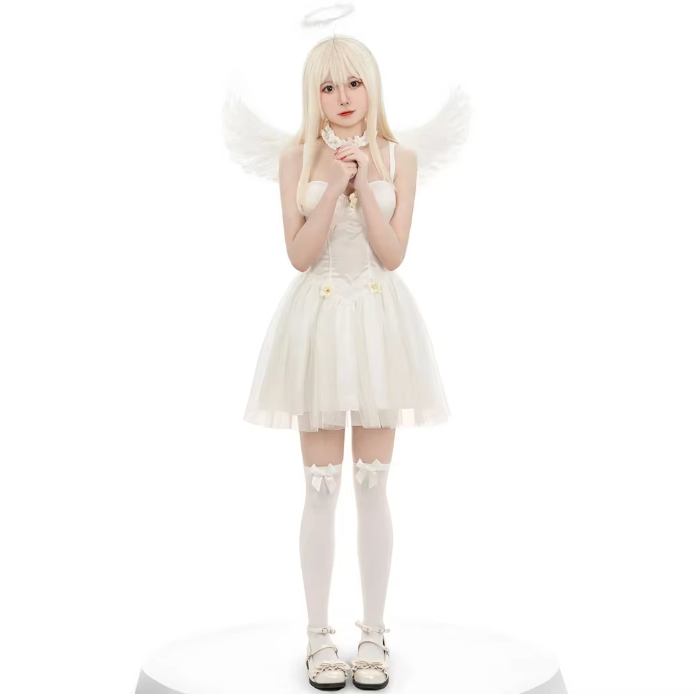 AP Halloween mignon Anime filles ange Costume blanc