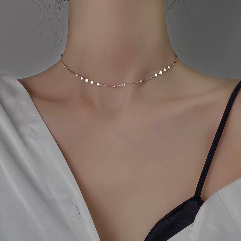 Collier en argent Sterling 925 en forme de cœur pour femme