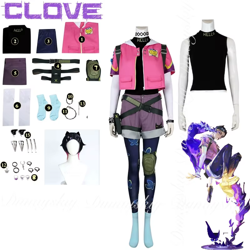 VALORANT jeu clou de girofle Cosplay avec vêtements exclusifs le personnage du héros contrôlant et le Costume de Cosplay éternel un plein d'ensemble