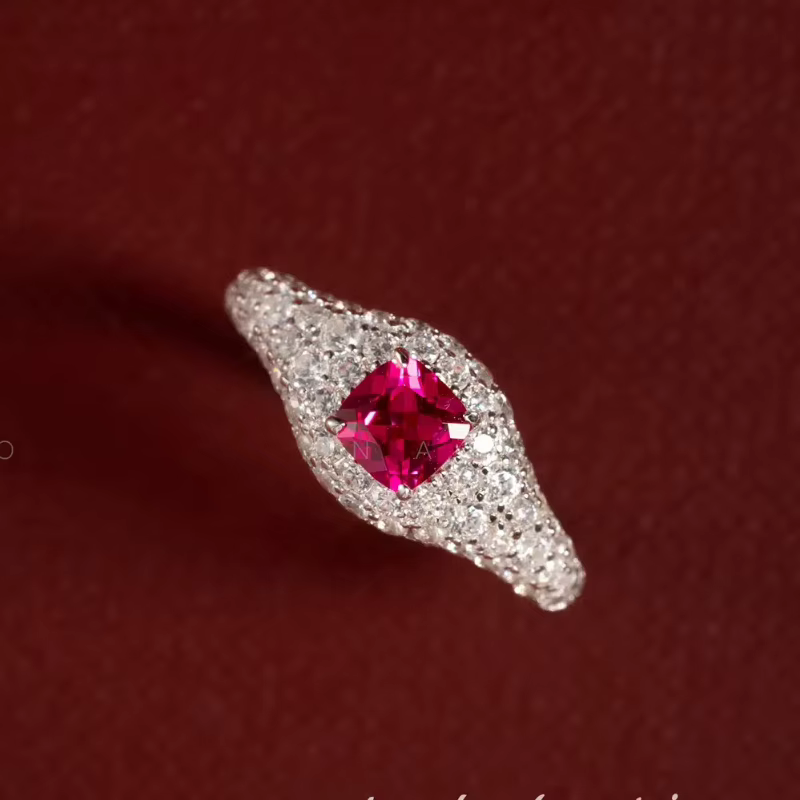 Gem Seal-Ensemble de bijoux de luxe en diamant pour femme, anneau d'adrénaux cultivés en laboratoire, argent pur 925, plaqué or, polyvalent pour 03/3