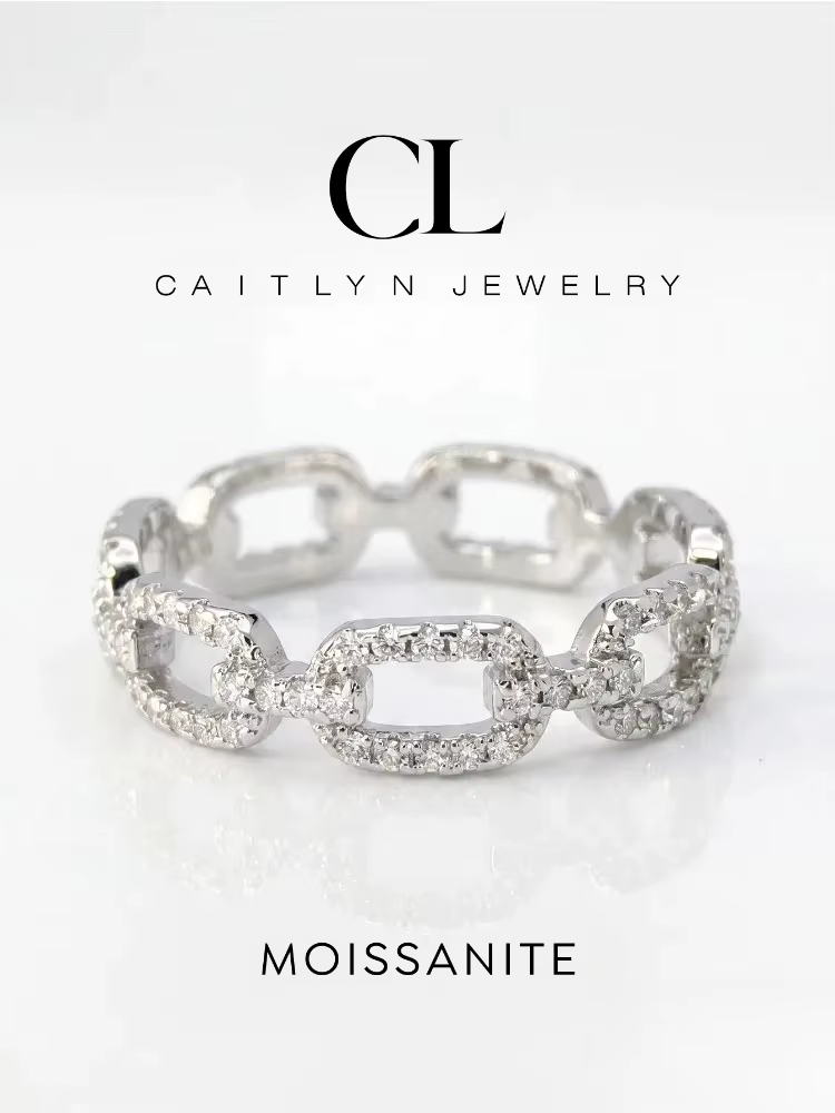 Bague en argent sterling 925 avec diamant moissanite rond véritable et certificat