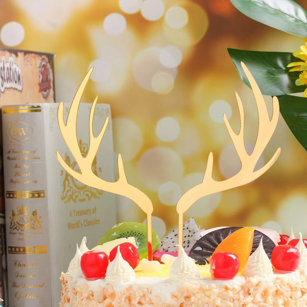 Décoration de gâteau en bois de cerf