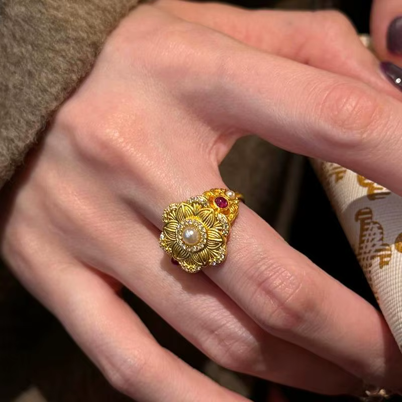 Bague classique antique en or pour femme
