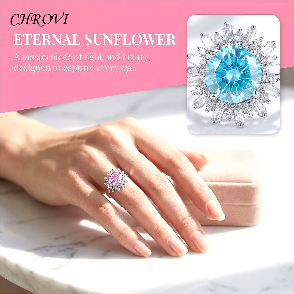 Bague Exquise en Argent Sterling 925 Scintillante et Étincelante