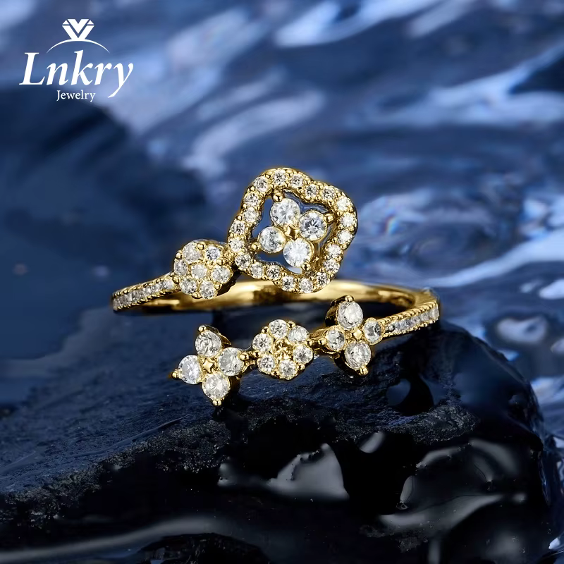 Lnkry – bague réglable en or 14 carats pour femmes