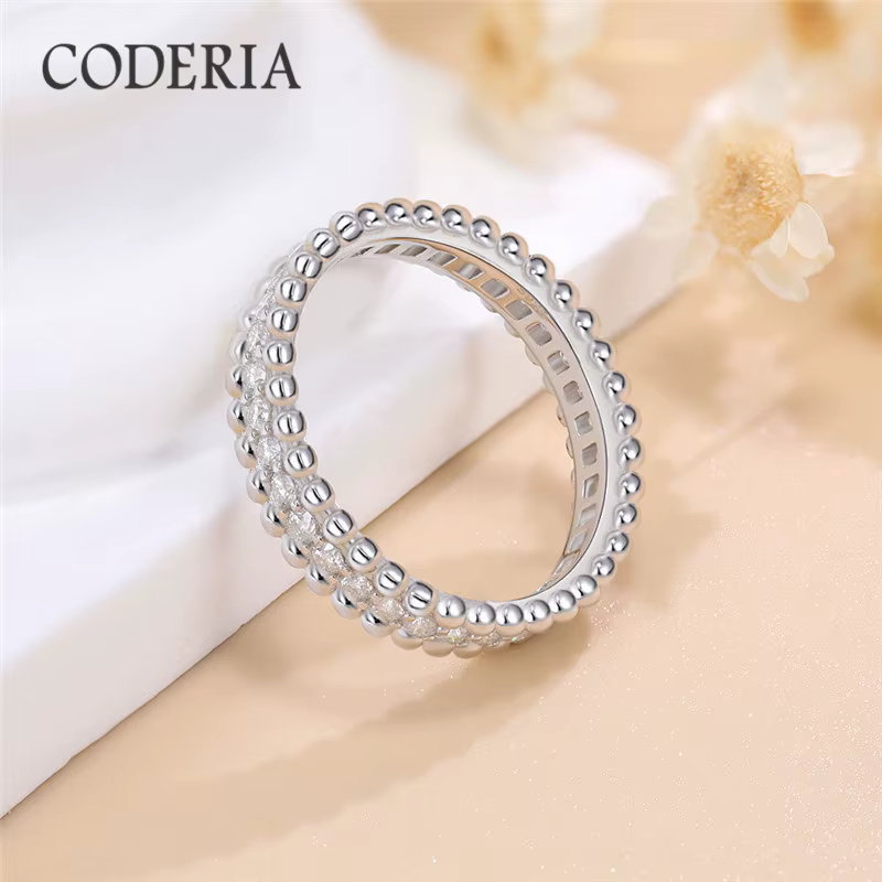 Bague kaléidoscope Moissanite en or 3CT 18K