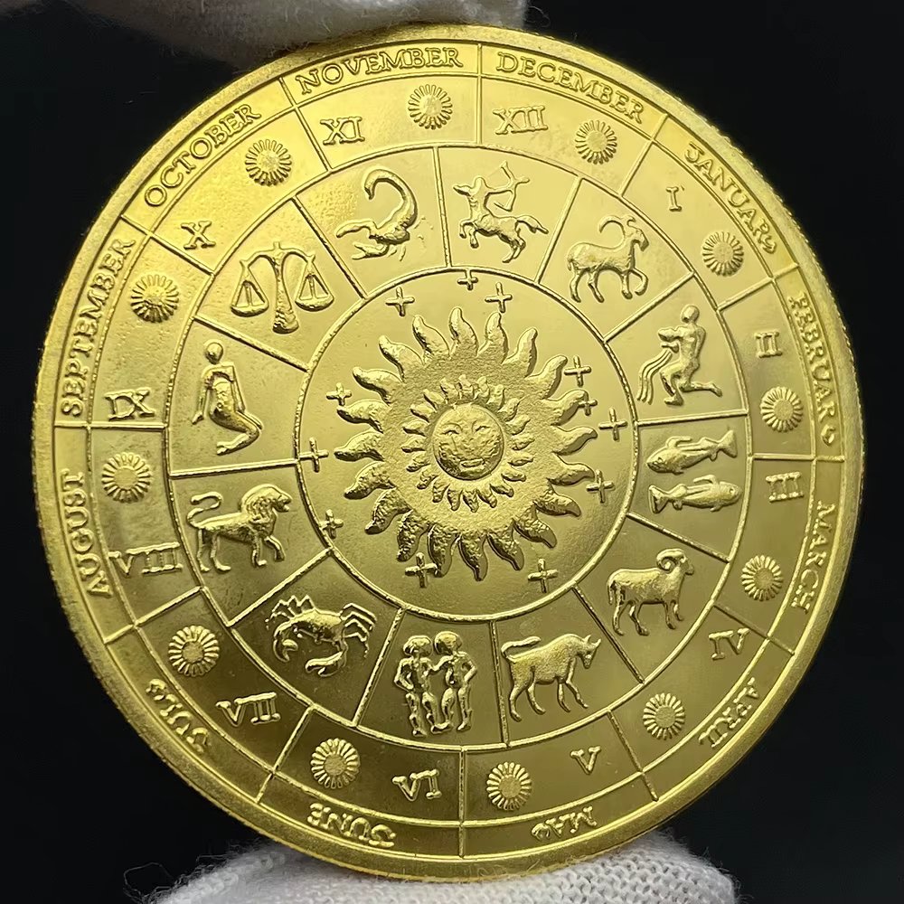 Leo Sagittaire Gémeaux Scorpion Constellation Pièce Étoile Signe Médaillon Mistique Astrologie Pièces Décorations en Capsule