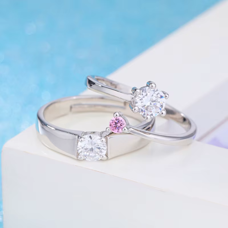 Bague de luxe en argent sterling 925 avec zircon exquis pour hommes et femmes