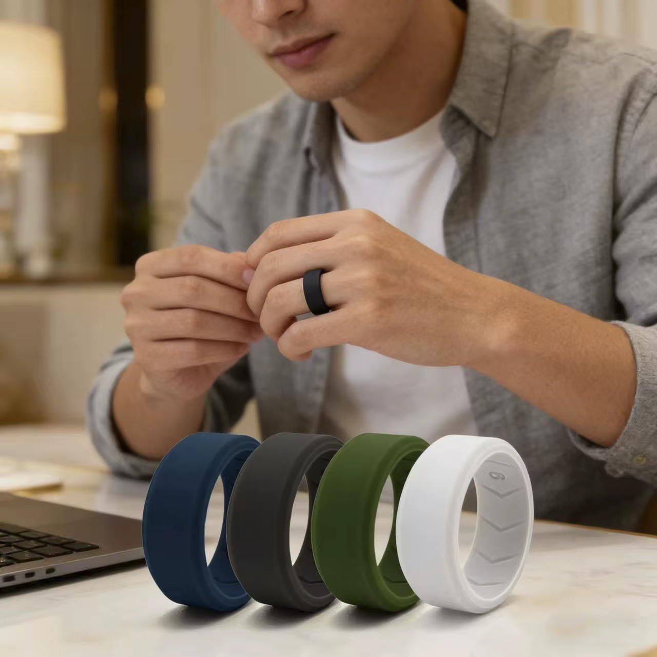Bague en Silicone confortable et respirante