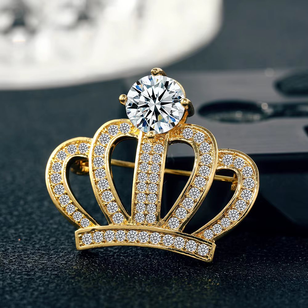 SKEDS – broches couronne en strass de luxe exquises pour femmes