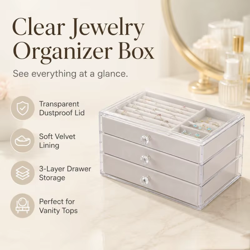 Boîte à bijoux neuve, pratique