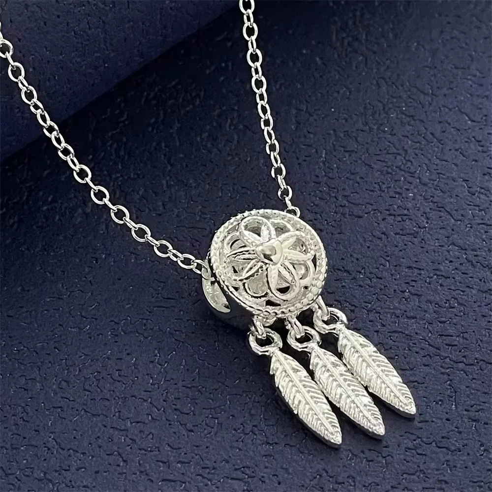 Collier pendentif plume en argent Sterling 925