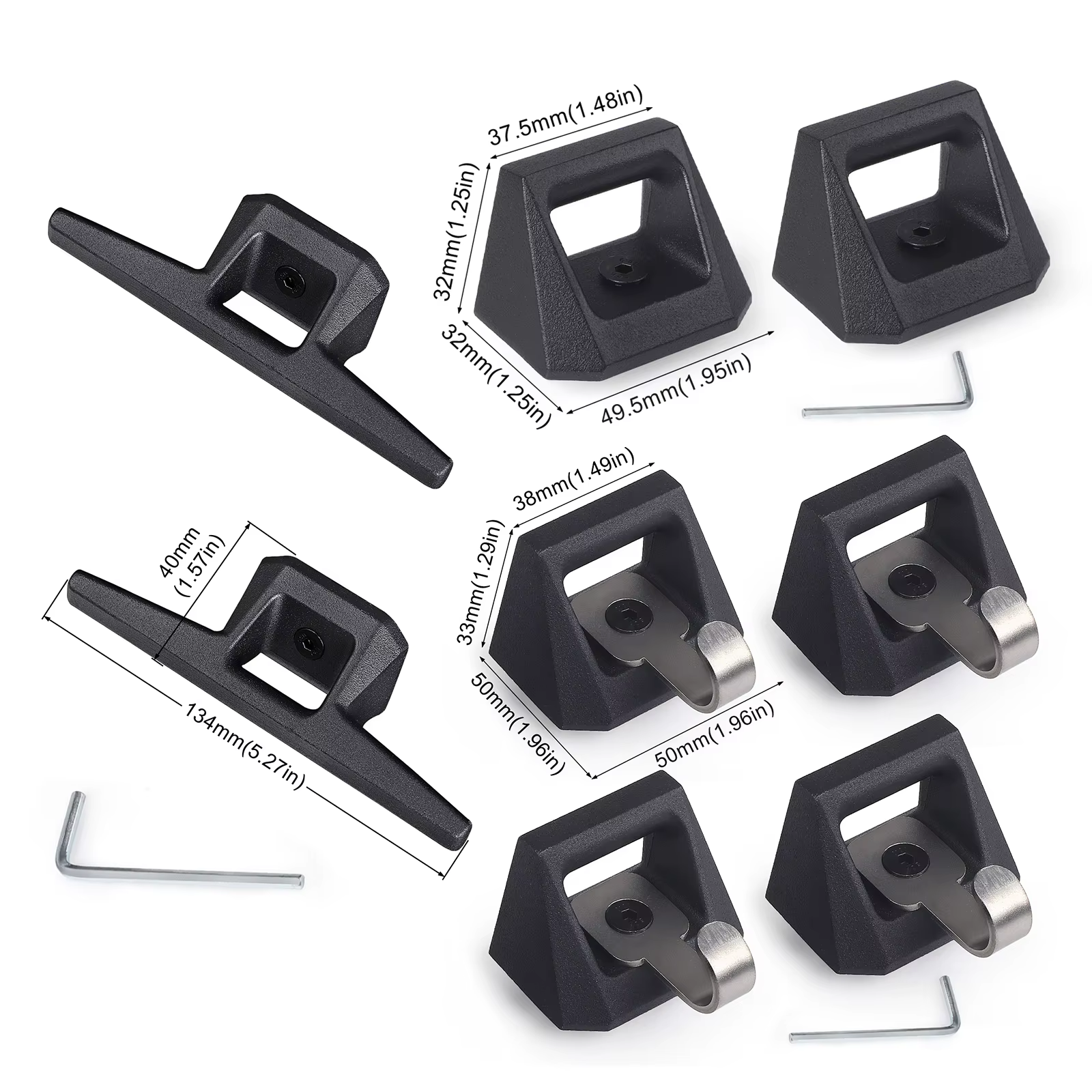 Pour Tesla Cybertruck 2024 – Ensemble d'accessoires de rail arrière en aluminium noir avec anneaux de traction