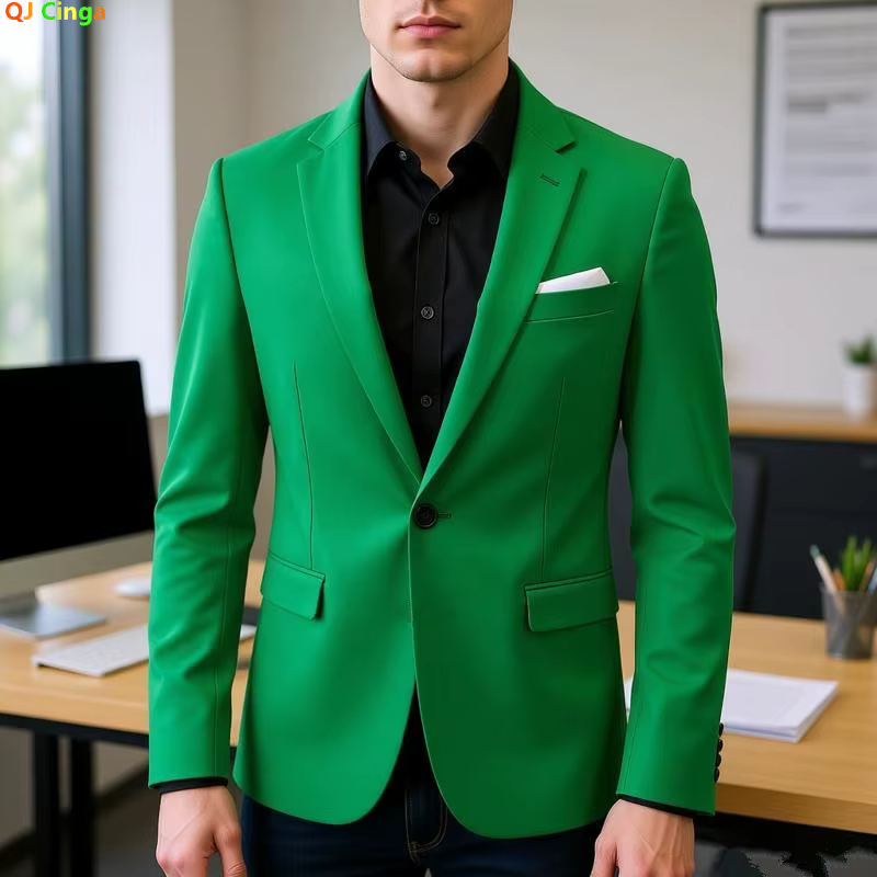 Veste de costume rouge vif pour homme, un manteau ajusté parfait pour les mariages, les fêtes et le bureau, bleu, vert, gris, noir, jaune, violet