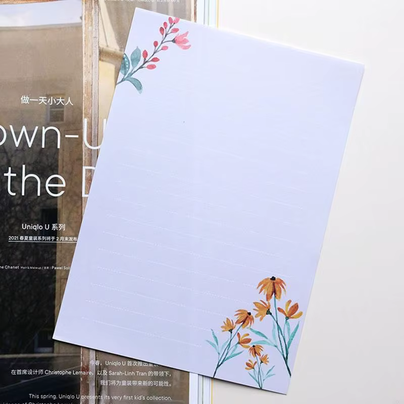 Ensemble d'enveloppes de fleurs en papier à lettres