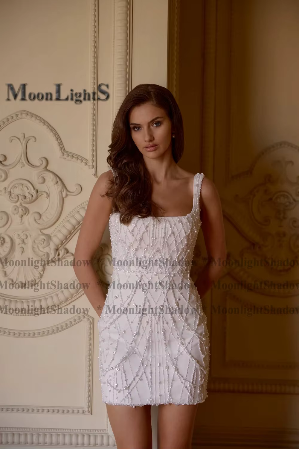 Moonlight – Robe De mariée charmante à col carré pour femmes