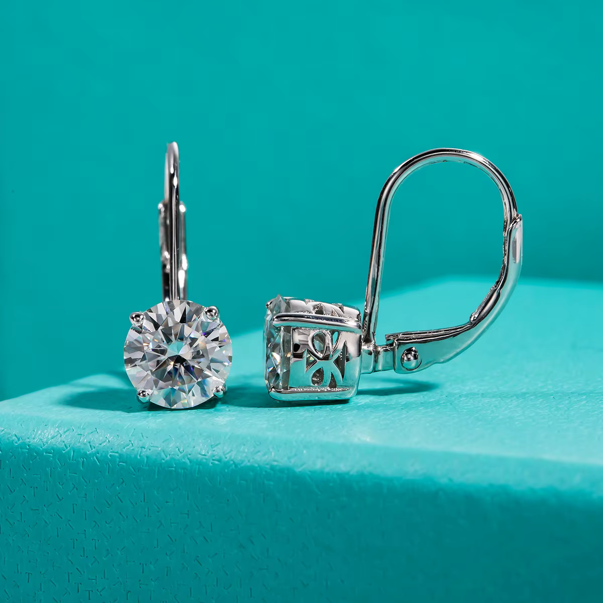 1 Carat D couleur Moissanite diamant boucles d'oreilles pendantes 925 en argent Sterling arc manchette