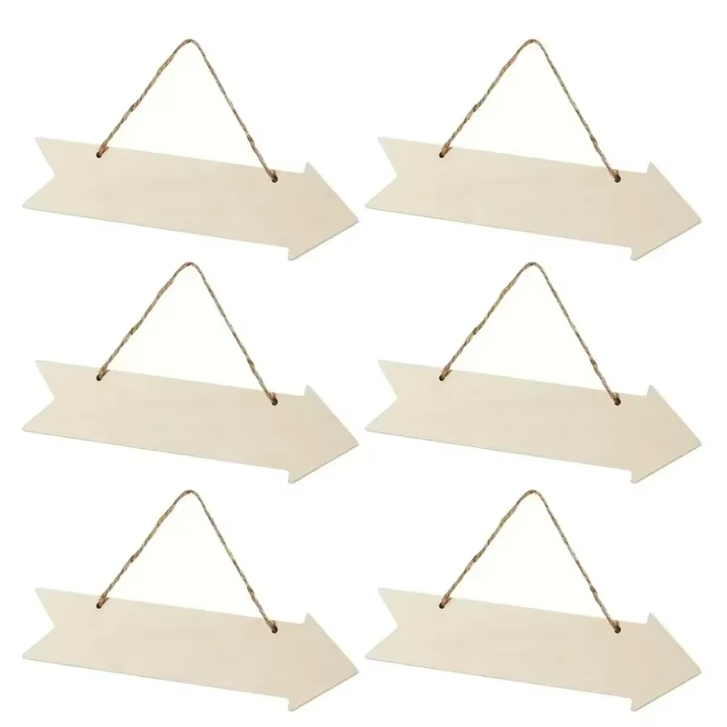Plaques en bois en forme de flèche de haute qualité (3/6 pièces)