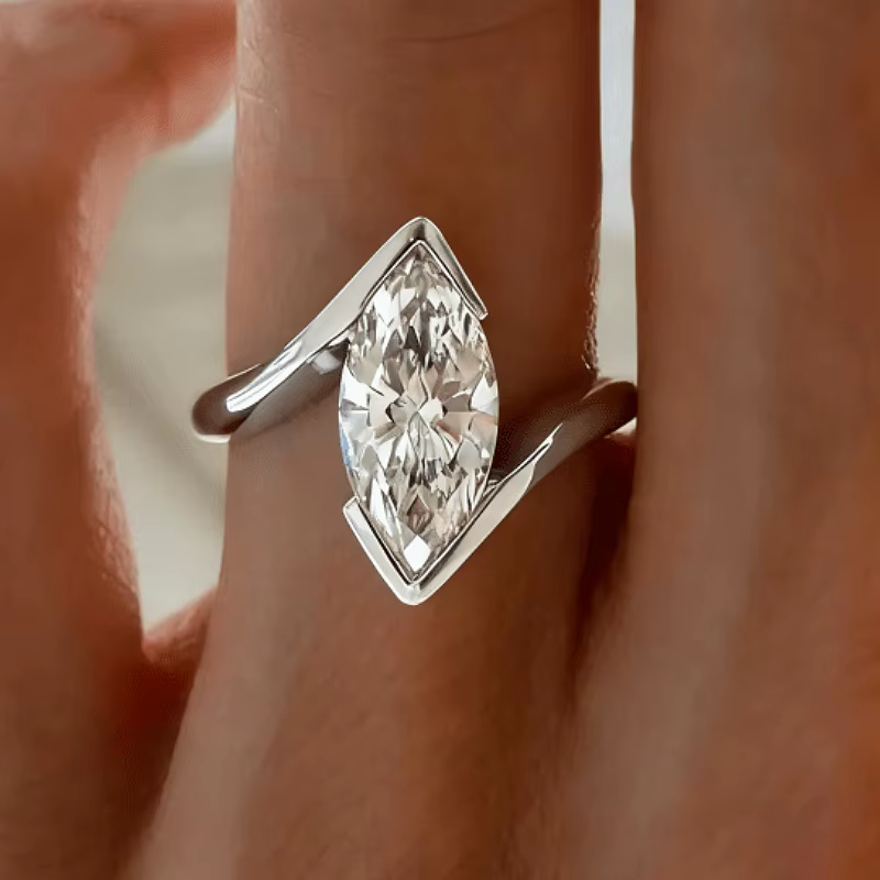 Huitan – bague en forme de Marquise pour femmes