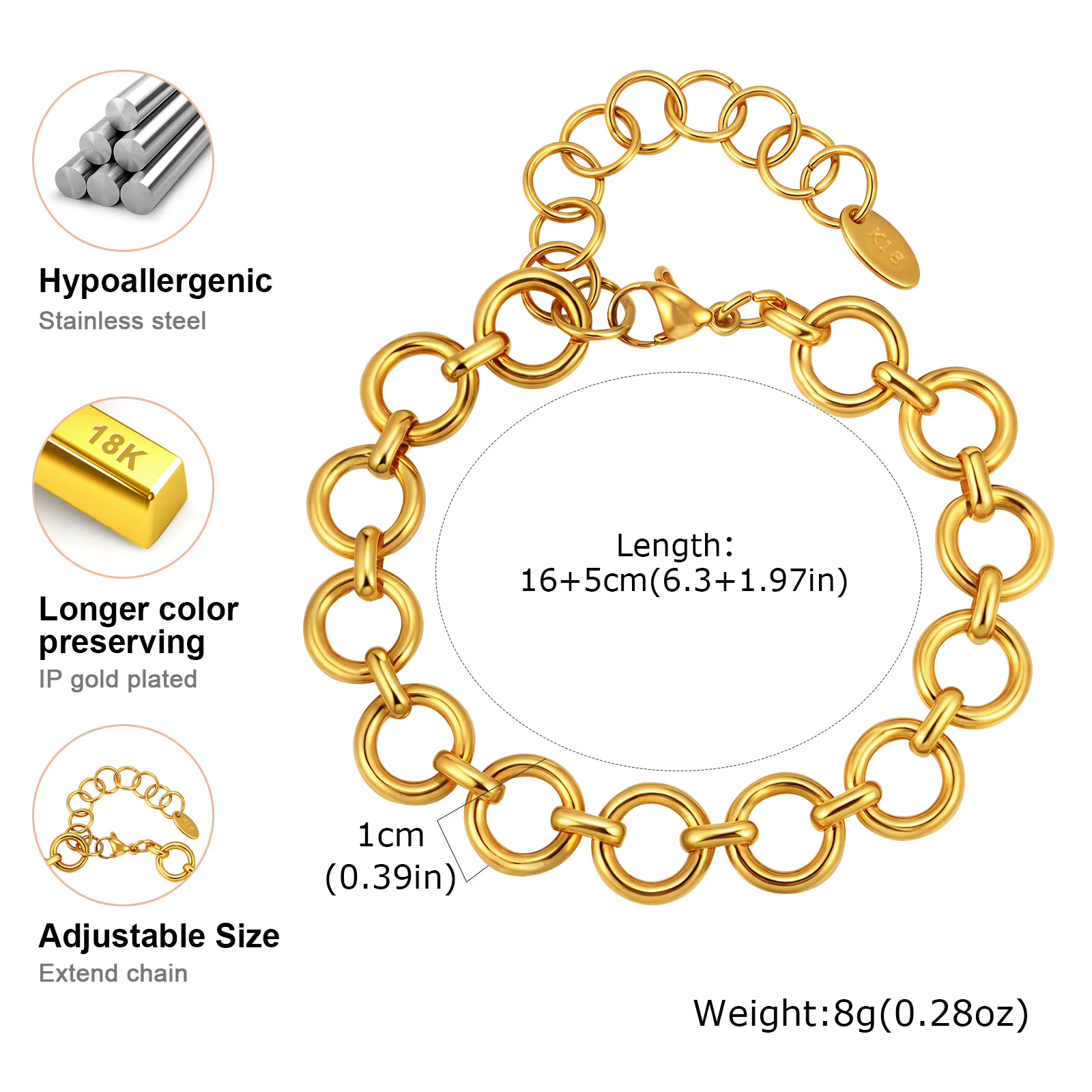 Bracelet connecté à bague Chic pour femmes