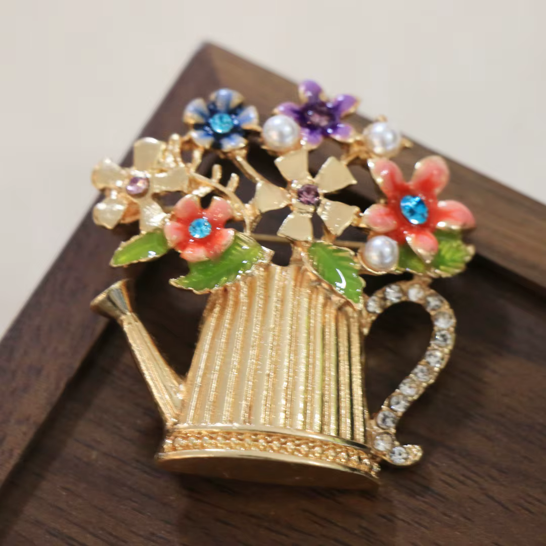 Broche bouquet floral de luxe baroque pour hommes et femmes