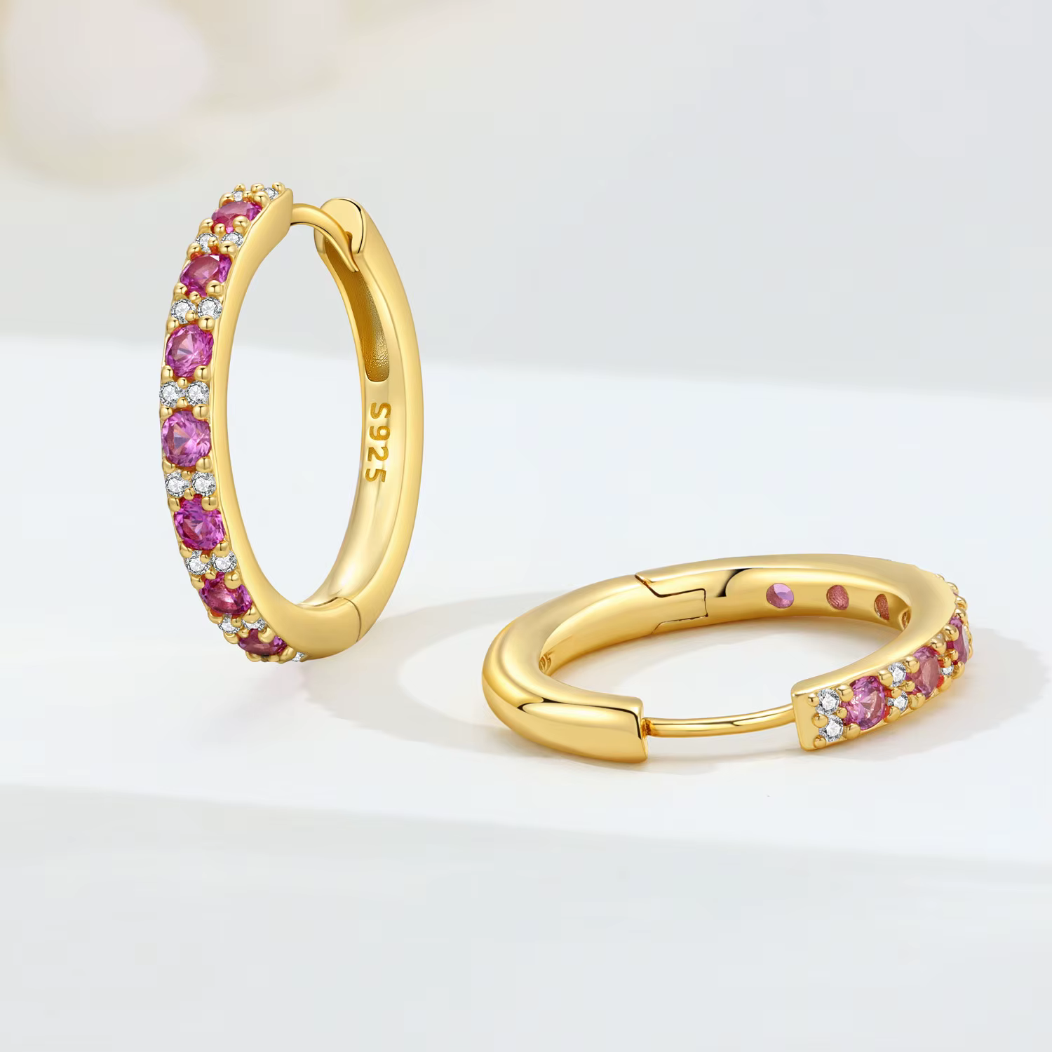Orstarry S925 argent Sterling Rose Zircon Design boucles d'oreilles polyvalent