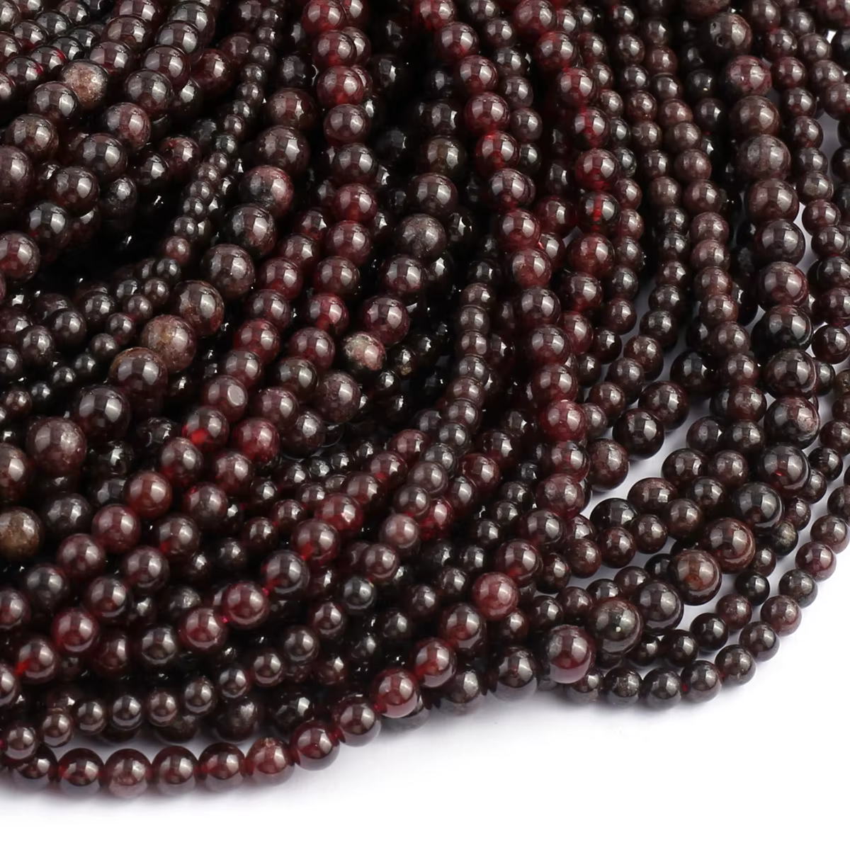 Perles rondes en pierre semi-précieuse naturelle pour femme, grenat, bijoux exécutifs, collier à faire soi-même, accessoires de bracelet, cadeau, 4mm