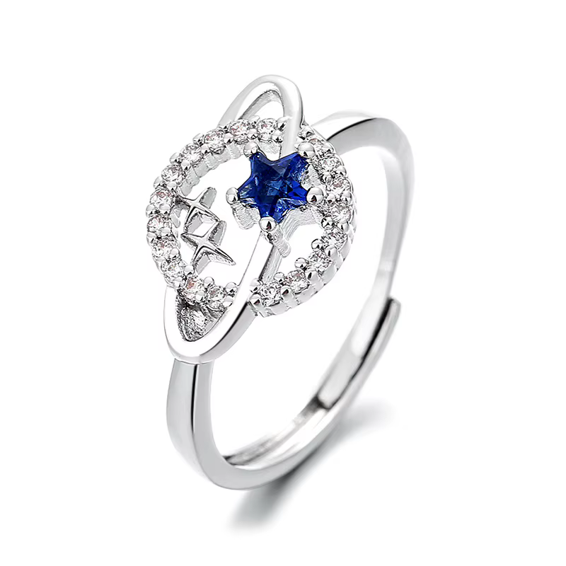 Bague en argent sterling 925 classique avec zircon pour femme