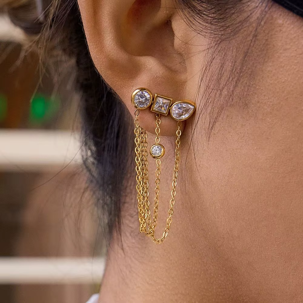 Zora – boucles d'oreilles classiques à pampilles solitaire en acier inoxydable pour femmes