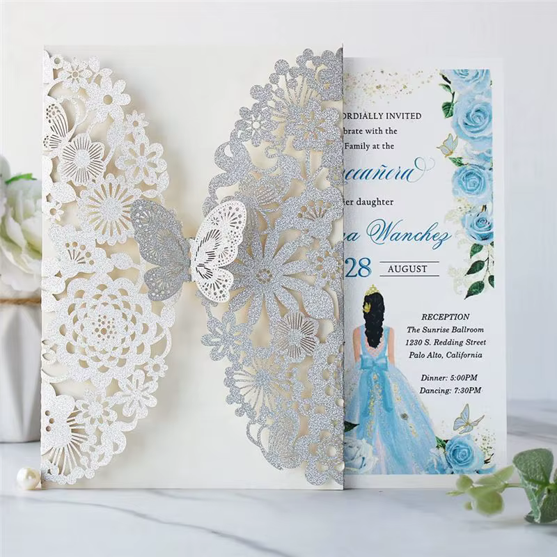 Ensemble de cartes d'invitation papillon A36T-20
