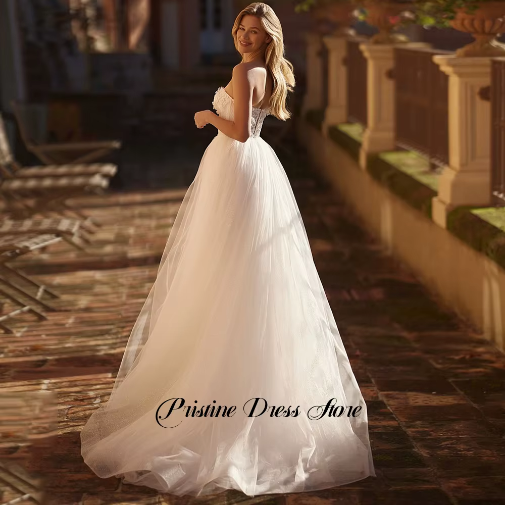 Robe de mariée de luxe en tulle scintillant