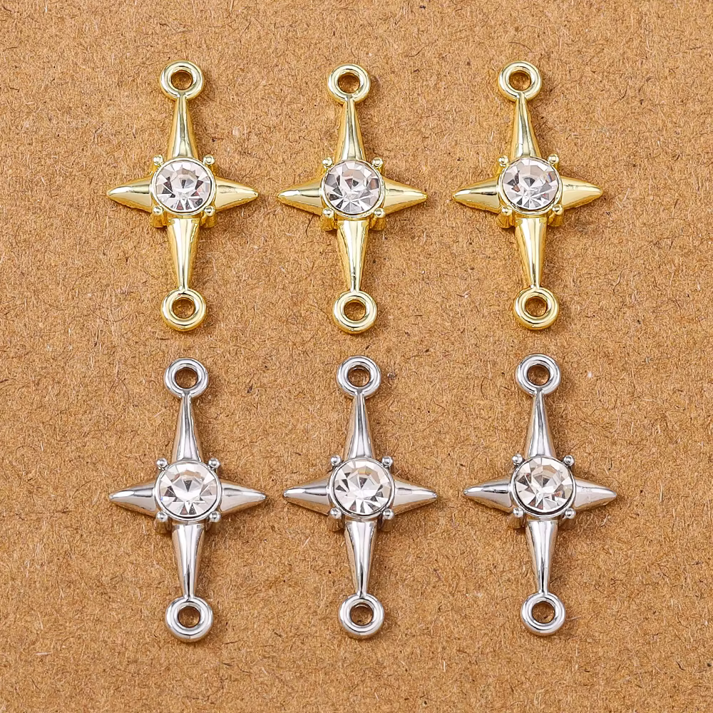 5 pièces 23*12mm cristal étoile polaire breloques connecteur pendentifs pour collier à faire soi-même boucles d'oreilles Bracelet fabrication de bijoux accessoires fournitures