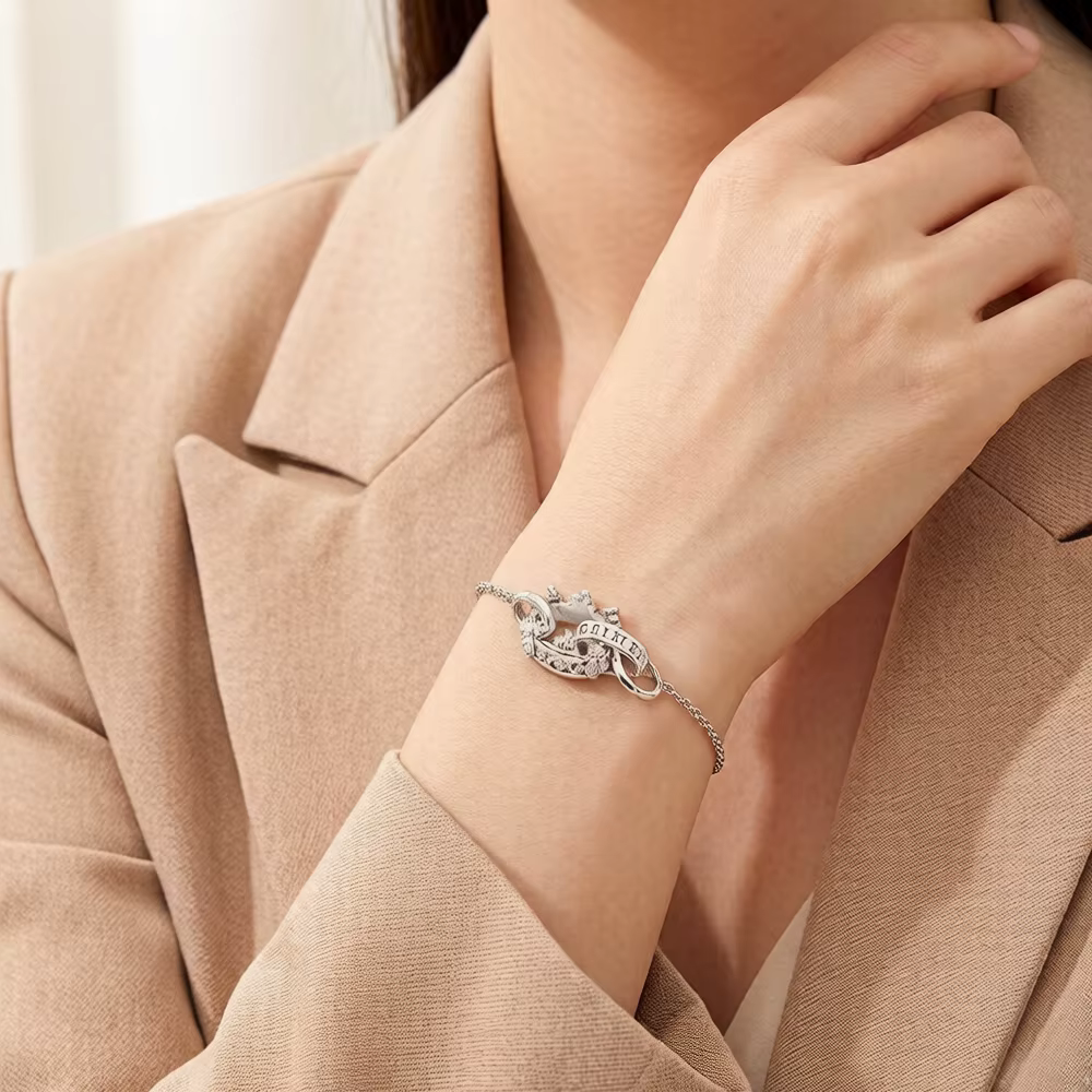 Bracelet couronne pour toujours ensemble