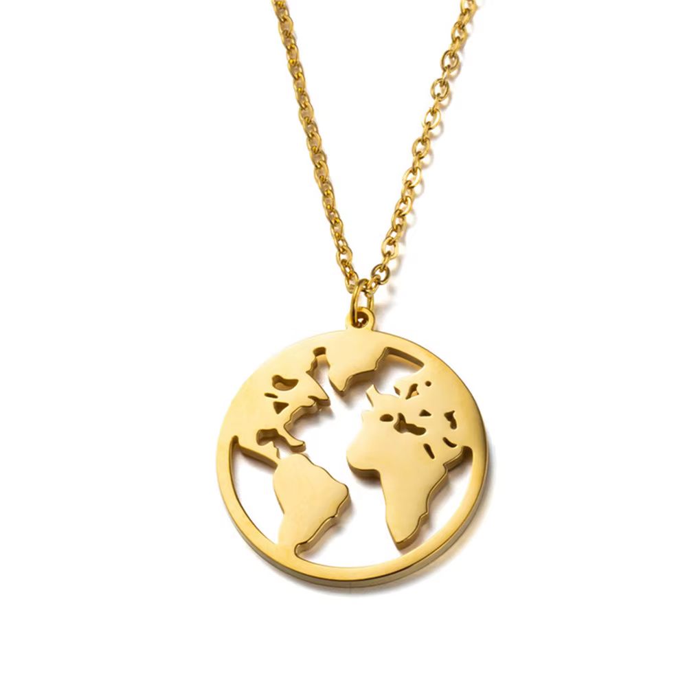 Pendentif carte du monde petit Globe pour femmes