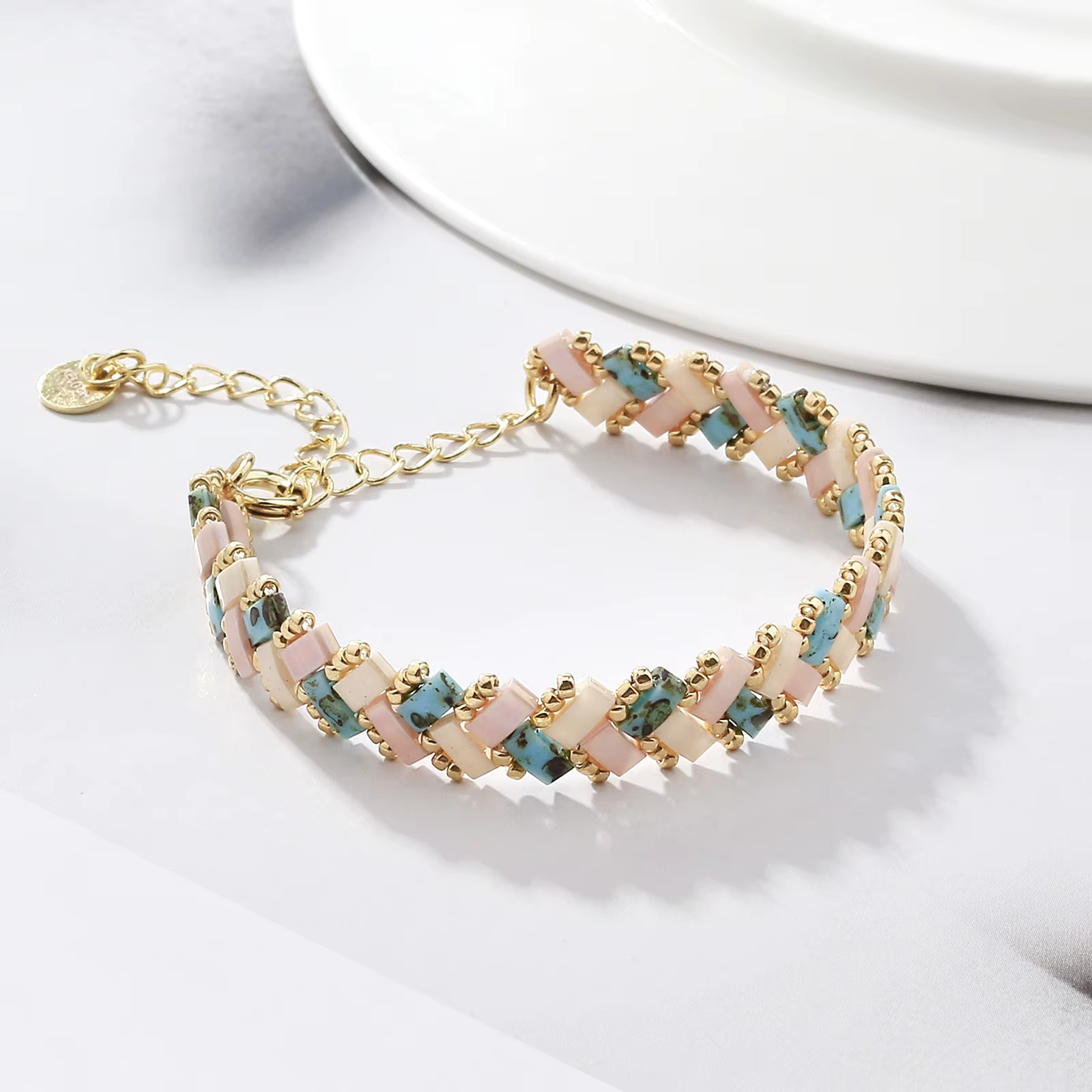 KELITCH – Bracelet de perles Tila irrégulières